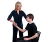 Alexander Technique teacher helping a pupil to release stress and improve posture